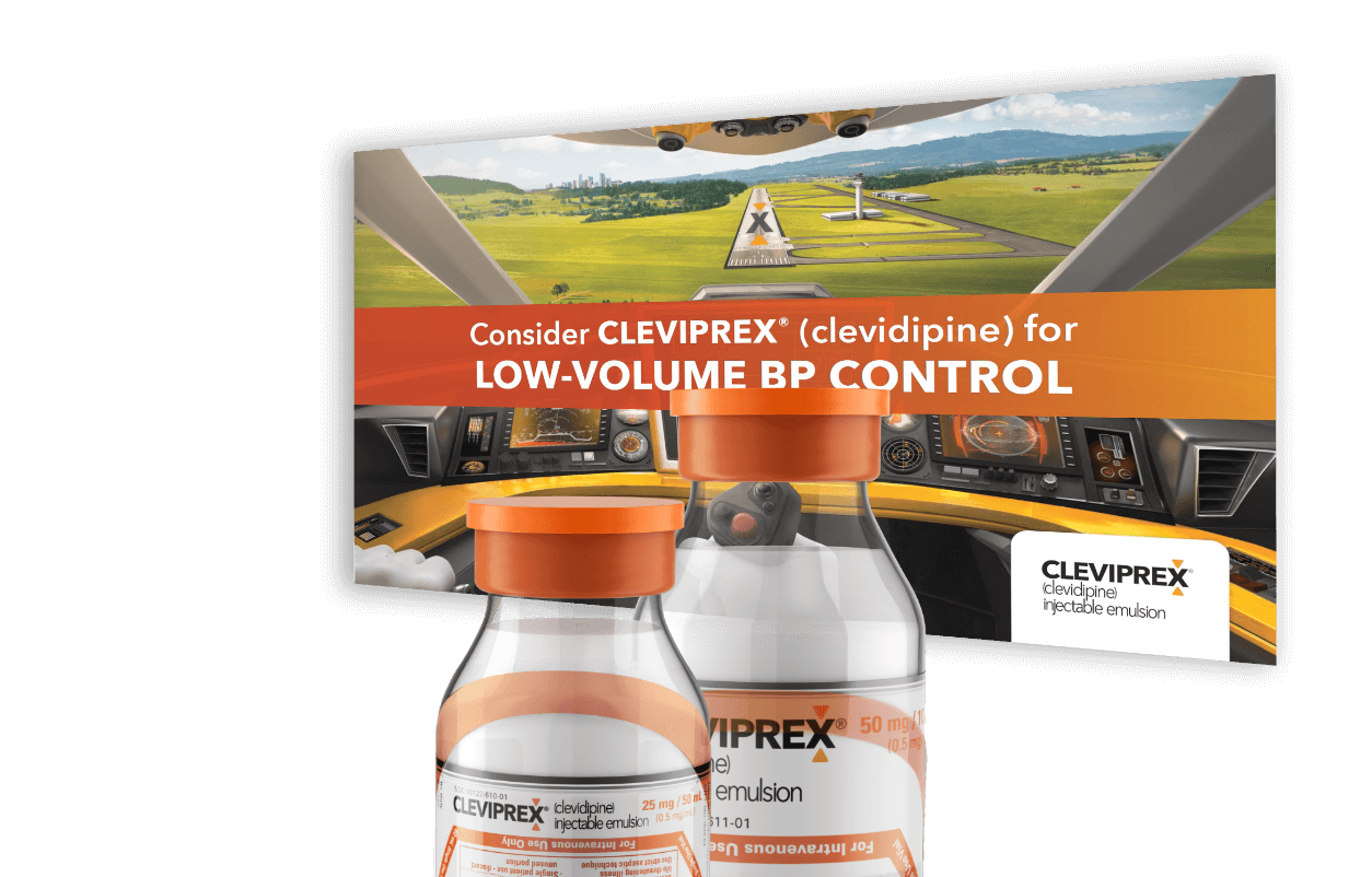 Consider CLEVIPREX (clevidipine) for low-volume dosing